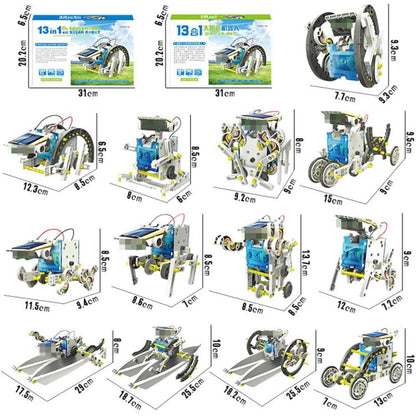 DIY 13-in-1 Solar Powered Robot Toy Kit by HitMyNeed