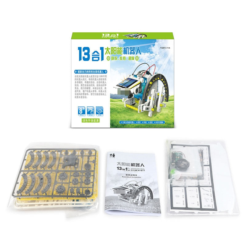 DIY 13-in-1 Solar Powered Robot Toy Kit by HitMyNeed