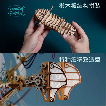 DIY 3D Wooden Spaceship Puzzle Model Kit for Kids by HitMyNeed