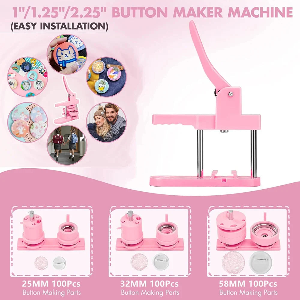 DIY Badge Button Maker Kit with 3 Mould Sizes by HitMyNeed