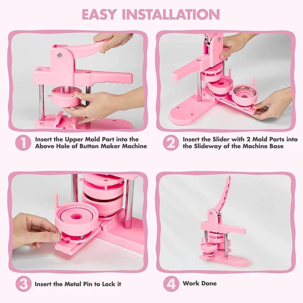 DIY Badge Button Maker Kit with 3 Mould Sizes by HitMyNeed