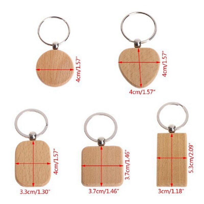 DIY Blank Wooden Keychains Set (60 Pieces) by HitMyNeed