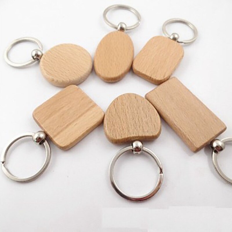 DIY Blank Wooden Keychains Set (60 Pieces) by HitMyNeed