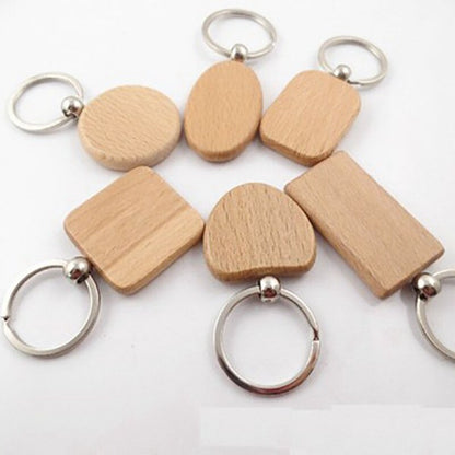 DIY Blank Wooden Keychains Set (60 Pieces) by HitMyNeed