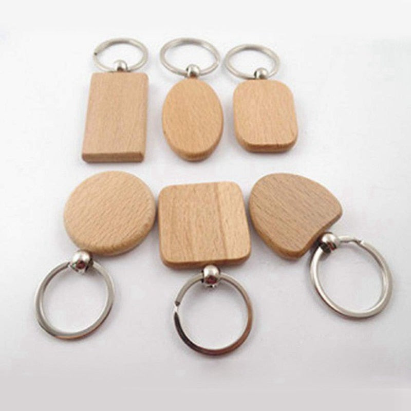 DIY Blank Wooden Keychains Set (60 Pieces) by HitMyNeed