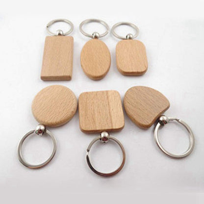 DIY Blank Wooden Keychains Set (60 Pieces) by HitMyNeed