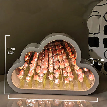 DIY Cloud Tulip LED Mirror Night Light 2-in-1 Decor by HitMyNeed