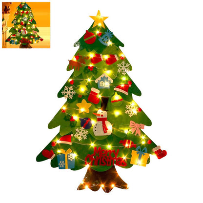 DIY Felt Christmas Tree with 31 Ornaments & Lights by HitMyNeed