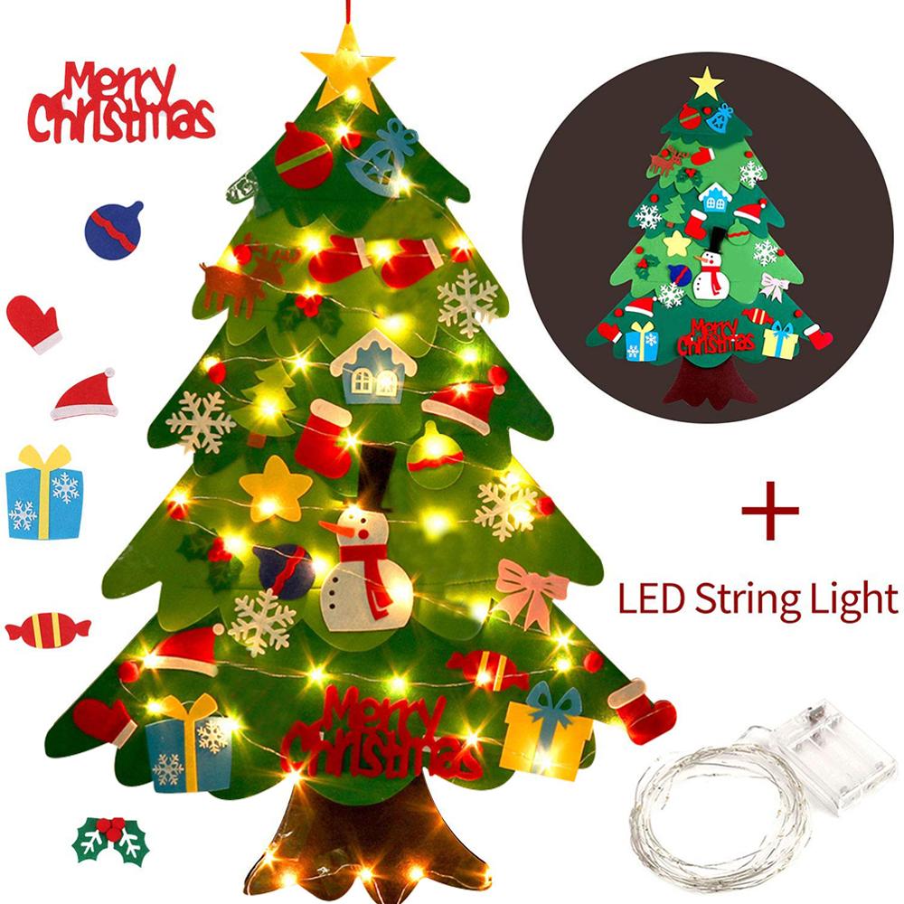 DIY Felt Christmas Tree with 31 Ornaments & Lights by HitMyNeed