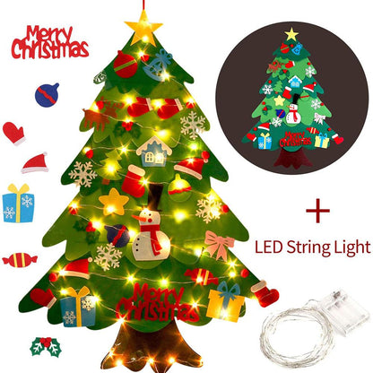 DIY Felt Christmas Tree with 31 Ornaments & Lights by HitMyNeed