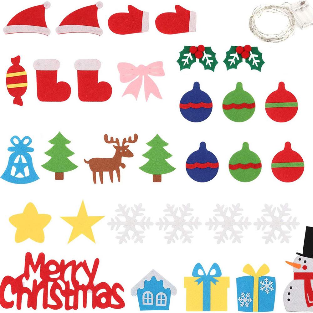 DIY Felt Christmas Tree with 31 Ornaments & Lights by HitMyNeed
