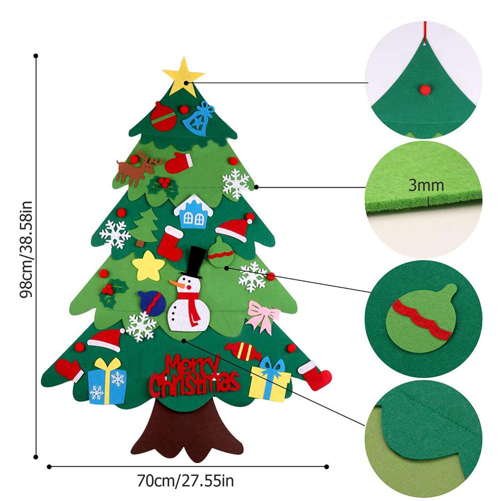 DIY Felt Christmas Tree with 31 Ornaments & Lights by HitMyNeed