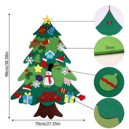 DIY Felt Christmas Tree with 31 Ornaments & Lights by HitMyNeed