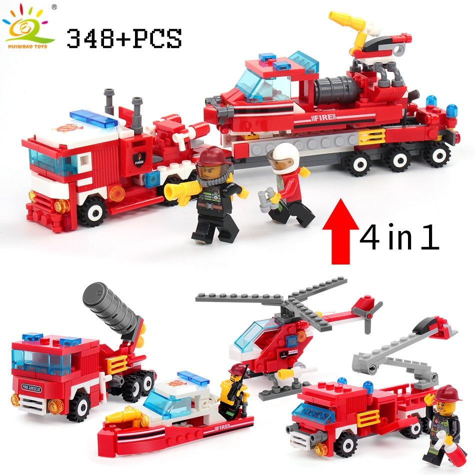 DIY Firefighting Building Blocks Set (348 Pieces) by HitMyNeed
