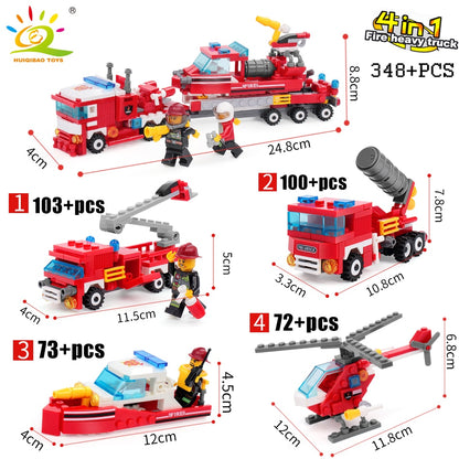 DIY Firefighting Building Blocks Set (348 Pieces) by HitMyNeed