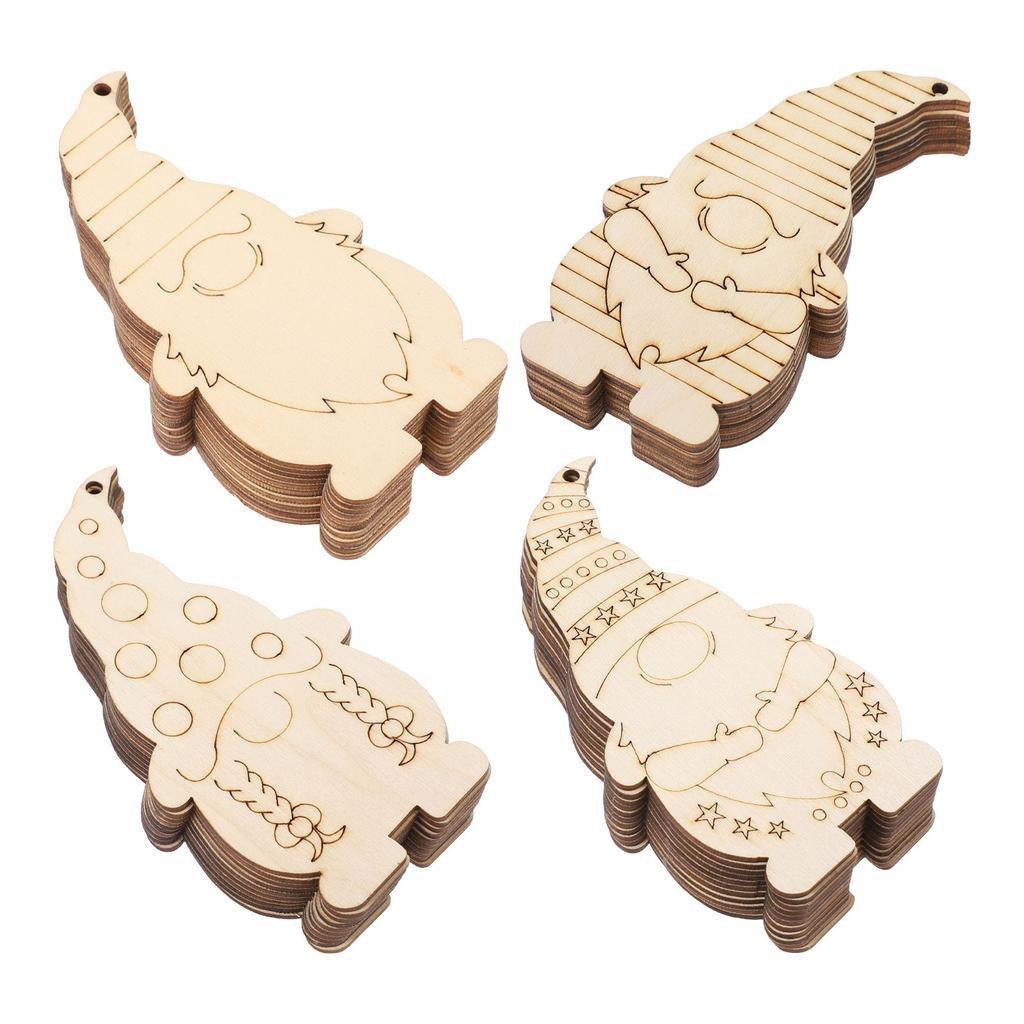 DIY Hanging Wooden Gnome Ornaments, 40-Pack by HitMyNeed