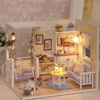 DIY Miniature Dollhouse Kit with LED Lights by HitMyNeed