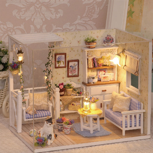 DIY Miniature Dollhouse Kit with LED Lights by HitMyNeed