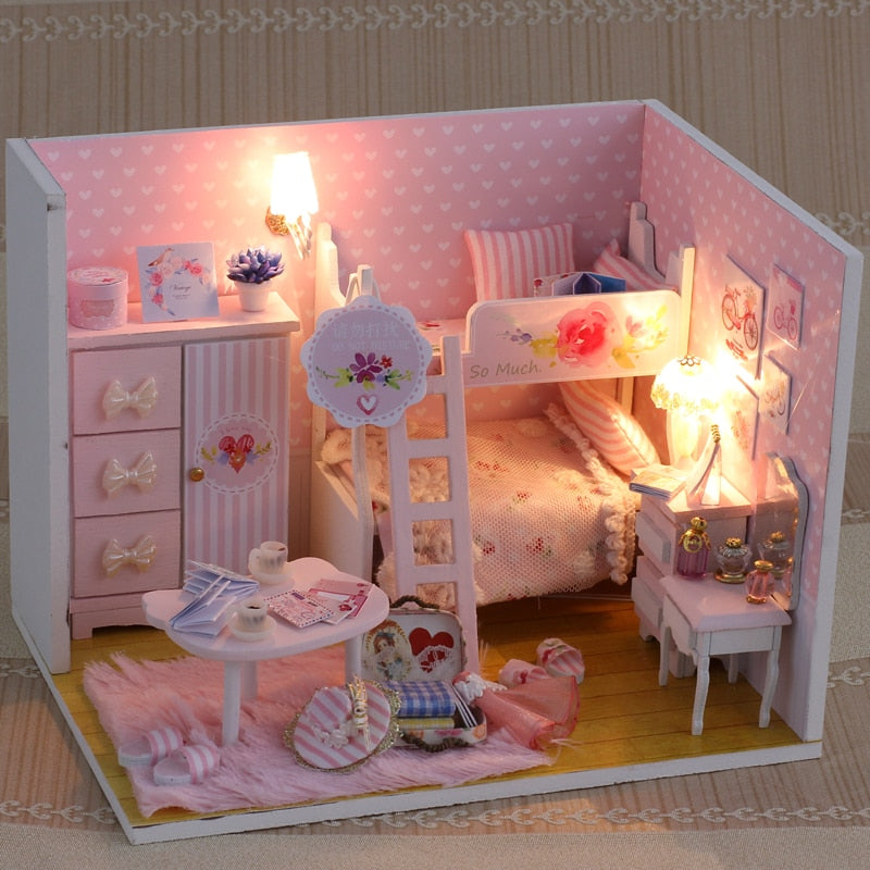 DIY Miniature Dollhouse Puzzle Kit with LED Light by HitMyNeed