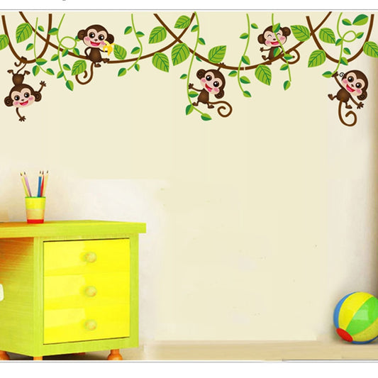 DIY Monkey Jungle Wall Sticker for Kids Rooms by HitMyNeed