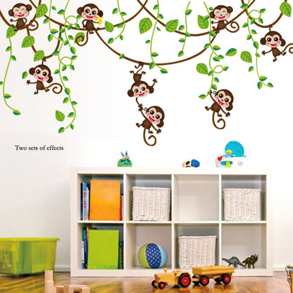 DIY Monkey Jungle Wall Sticker for Kids Rooms by HitMyNeed