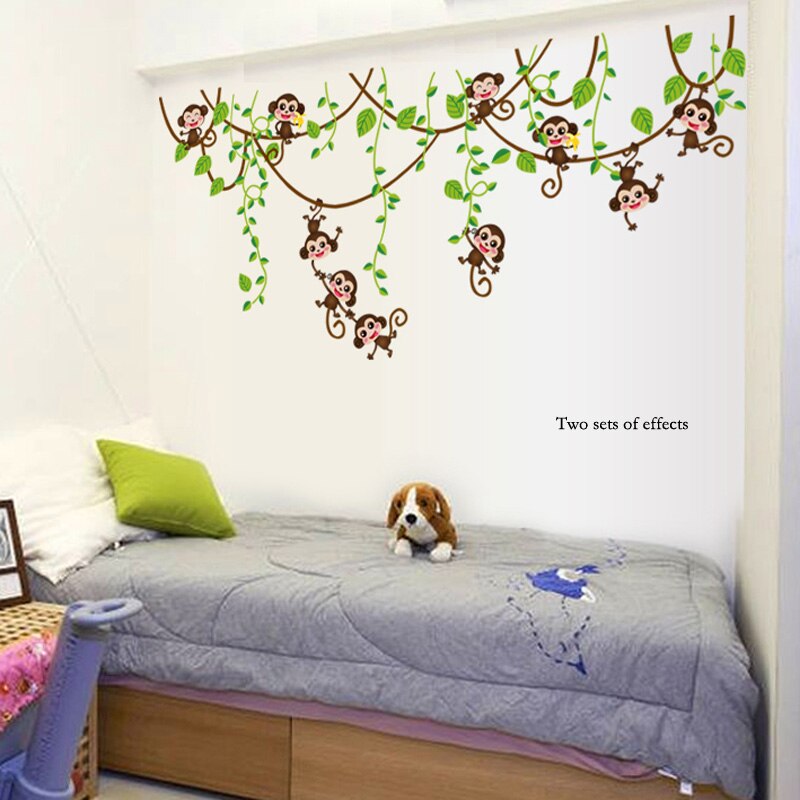 DIY Monkey Jungle Wall Sticker for Kids Rooms by HitMyNeed