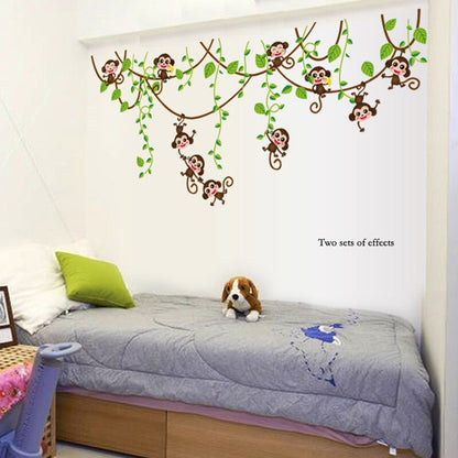DIY Monkey Jungle Wall Sticker for Kids Rooms by HitMyNeed
