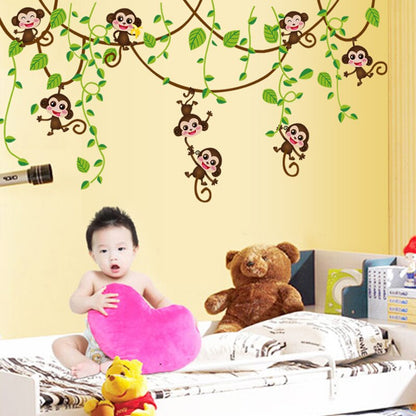 DIY Monkey Jungle Wall Sticker for Kids Rooms by HitMyNeed