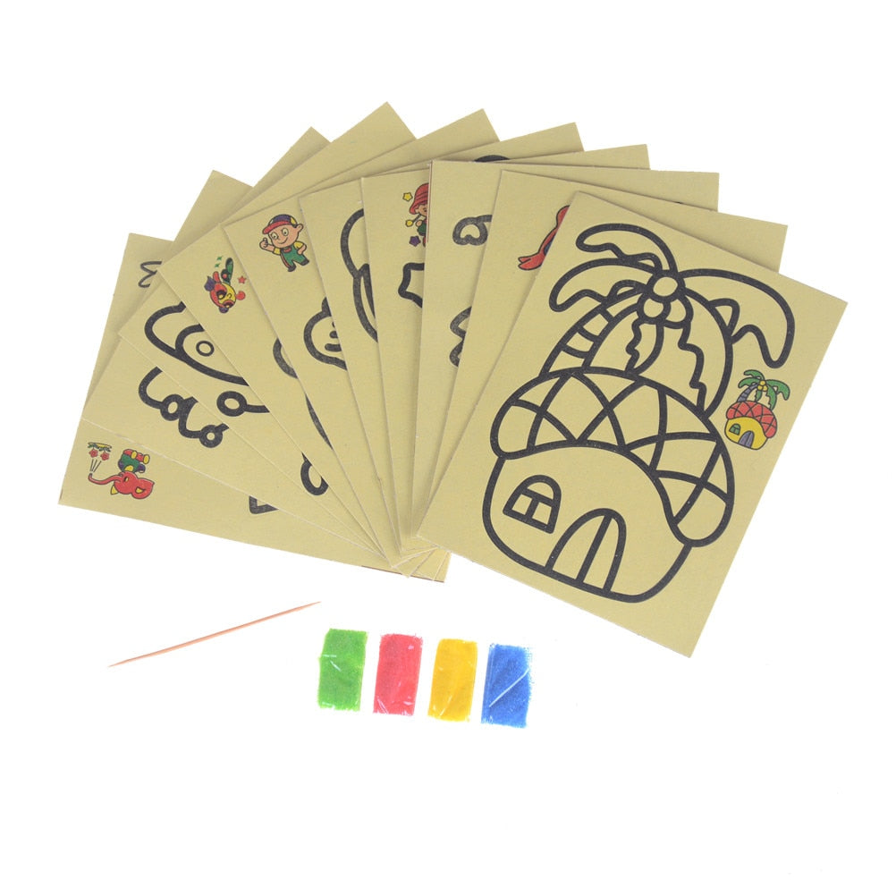 DIY Sand Art Color Painting Cards Set (10 Pack) by HitMyNeed