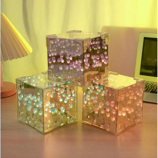DIY Tulip Mirror Cube Night Light Bedroom Lamp by HitMyNeed