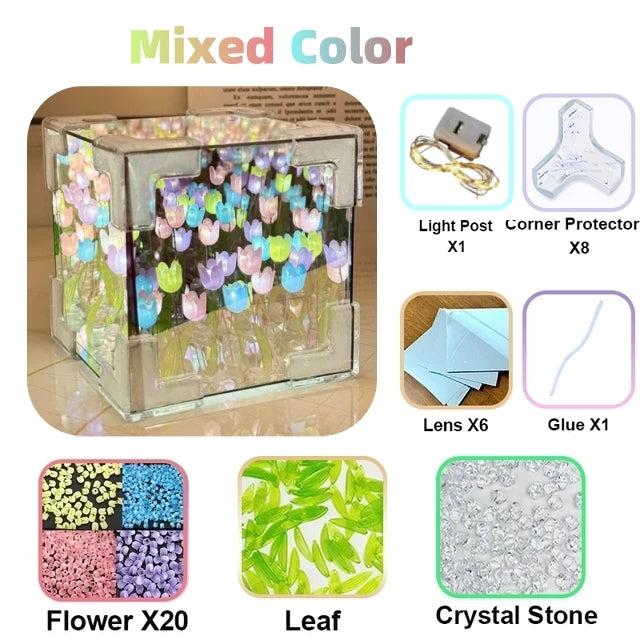 DIY Tulip Mirror Cube Night Light Bedroom Lamp by HitMyNeed