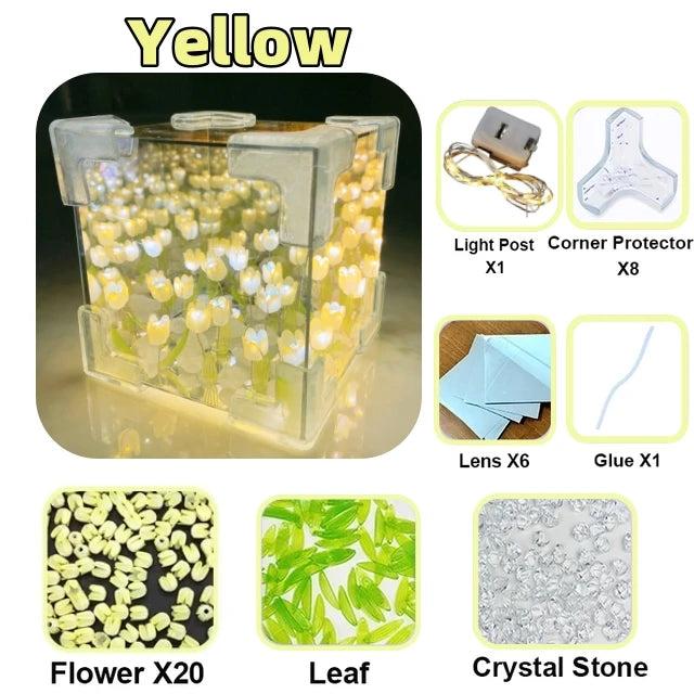 DIY Tulip Mirror Cube Night Light Bedroom Lamp by HitMyNeed