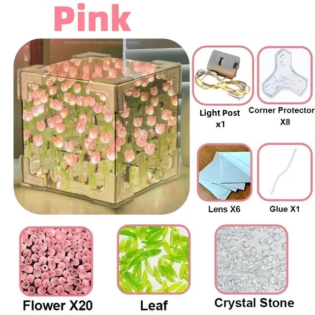 DIY Tulip Mirror Cube Night Light Bedroom Lamp by HitMyNeed