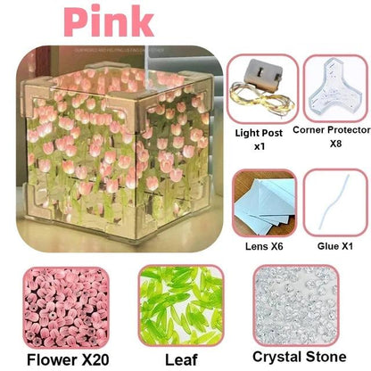 DIY Tulip Mirror Cube Night Light Bedroom Lamp by HitMyNeed