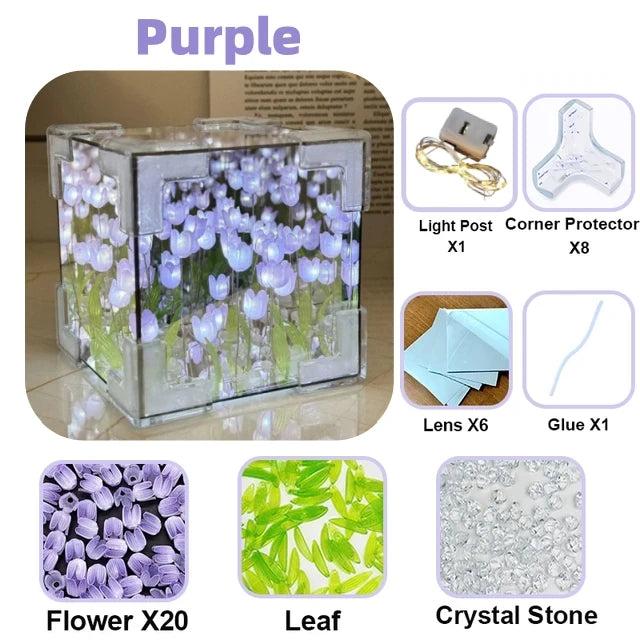DIY Tulip Mirror Cube Night Light Bedroom Lamp by HitMyNeed