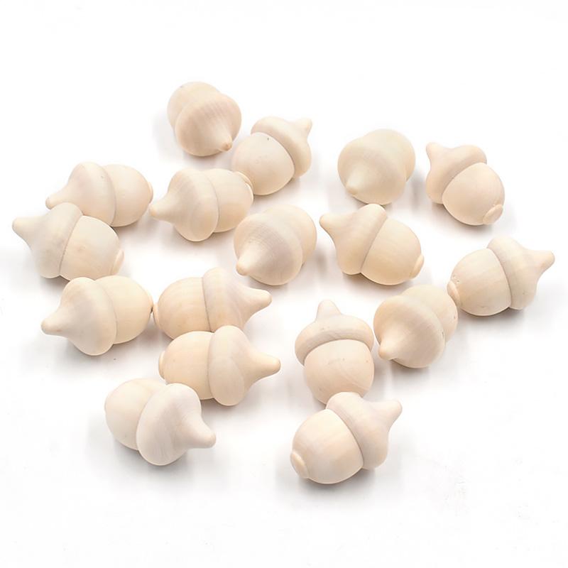 DIY Unfinished Blank Wood Acorns (Set of 10) by HitMyNeed