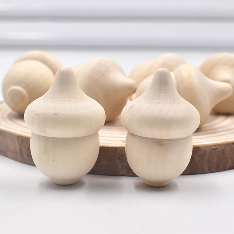DIY Unfinished Blank Wood Acorns (Set of 10) by HitMyNeed