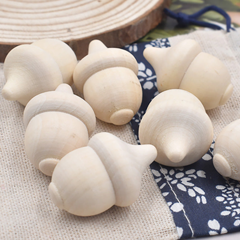 DIY Unfinished Blank Wood Acorns (Set of 10) by HitMyNeed