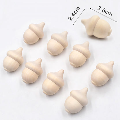 DIY Unfinished Blank Wood Acorns (Set of 10) by HitMyNeed