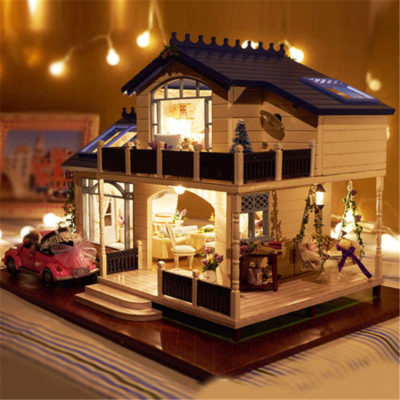 DIY Vintage Miniature Dollhouse Kit with Furniture by HitMyNeed