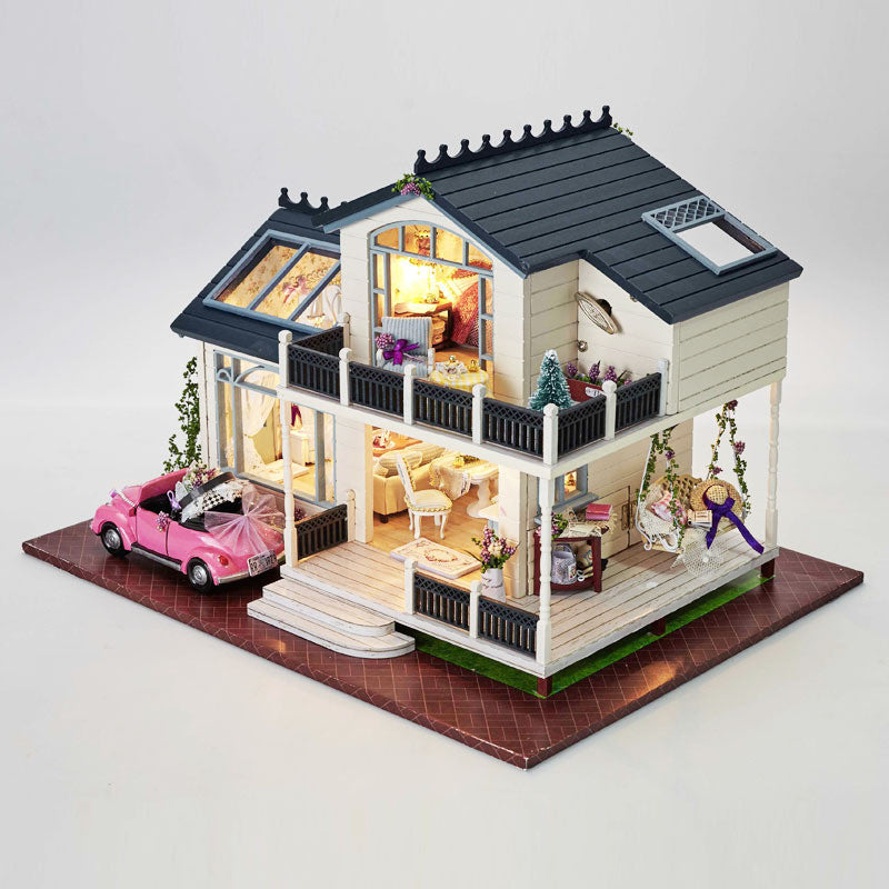 DIY Vintage Miniature Dollhouse Kit with Furniture by HitMyNeed