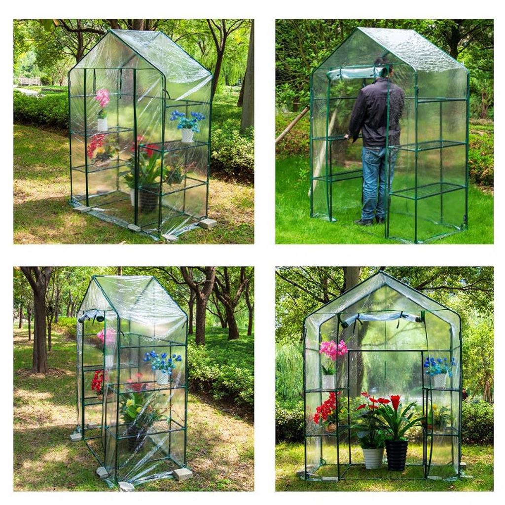 DIY Walk-In Greenhouse Plant Shelter with Racks by HitMyNeed