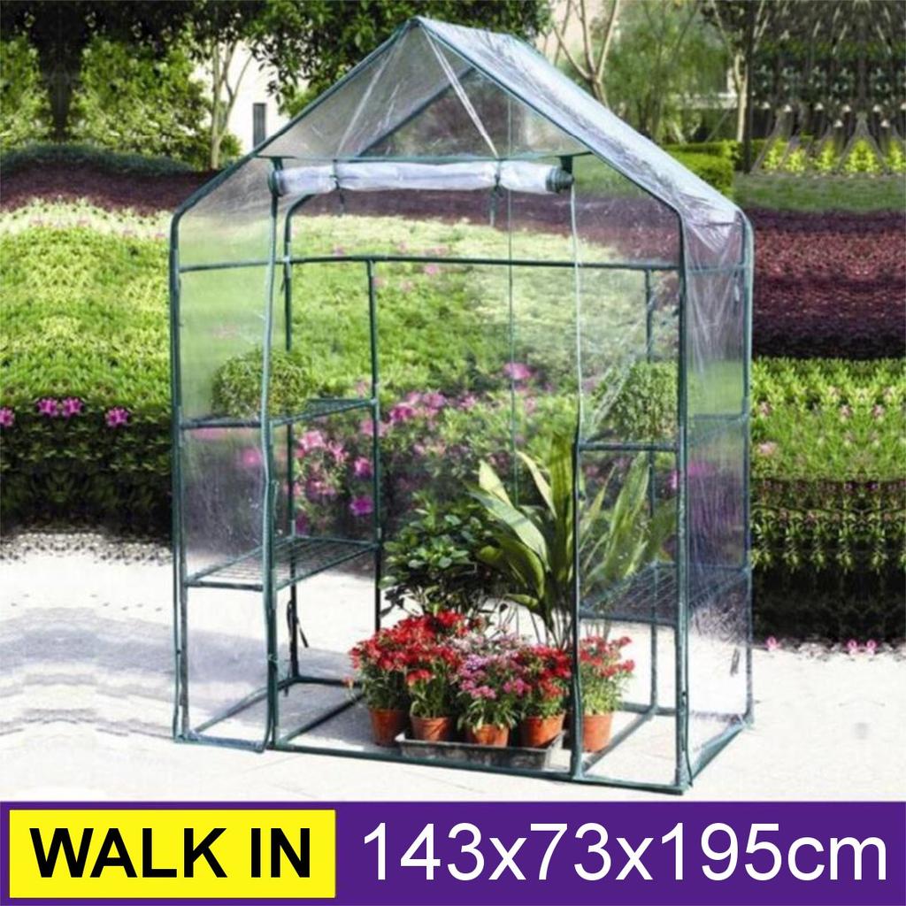 DIY Walk-In Greenhouse Plant Shelter with Racks by HitMyNeed
