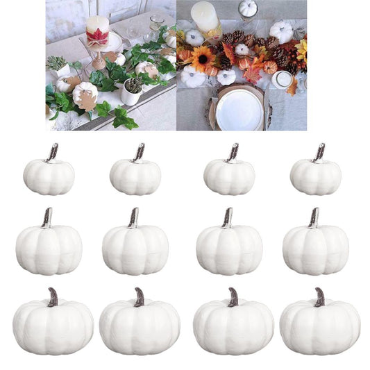 DIY White Foam Pumpkins Set (12 Pack) by HitMyNeed