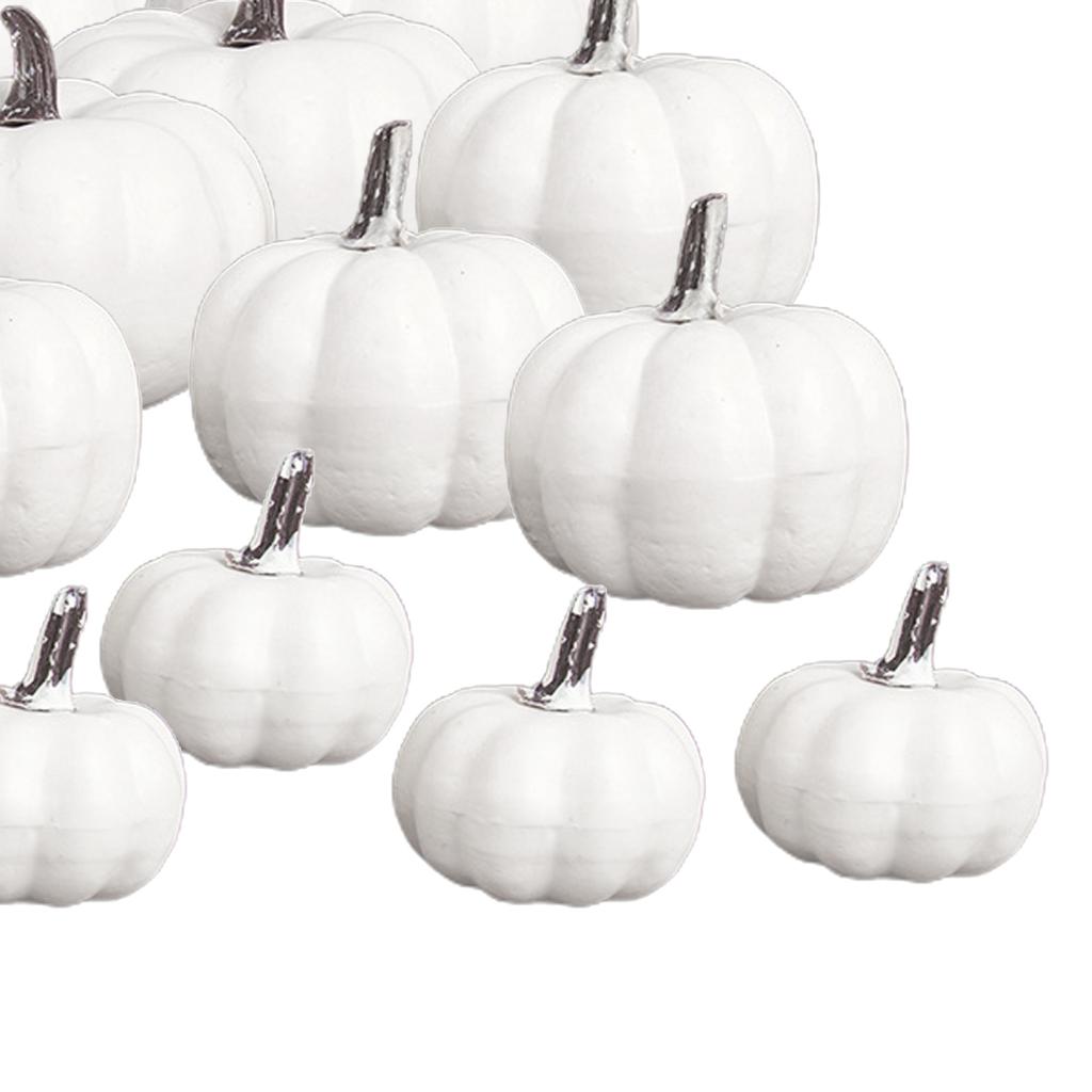 DIY White Foam Pumpkins Set (12 Pack) by HitMyNeed