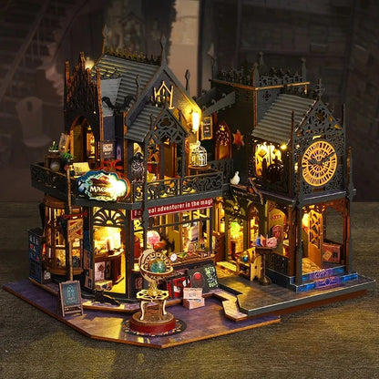 DIY Wooden Dollhouse Kit with Miniature Furniture by HitMyNeed
