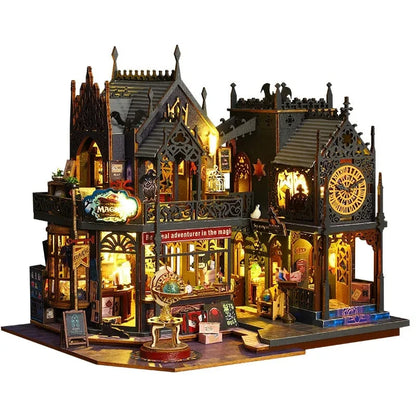 DIY Wooden Dollhouse Kit with Miniature Furniture by HitMyNeed