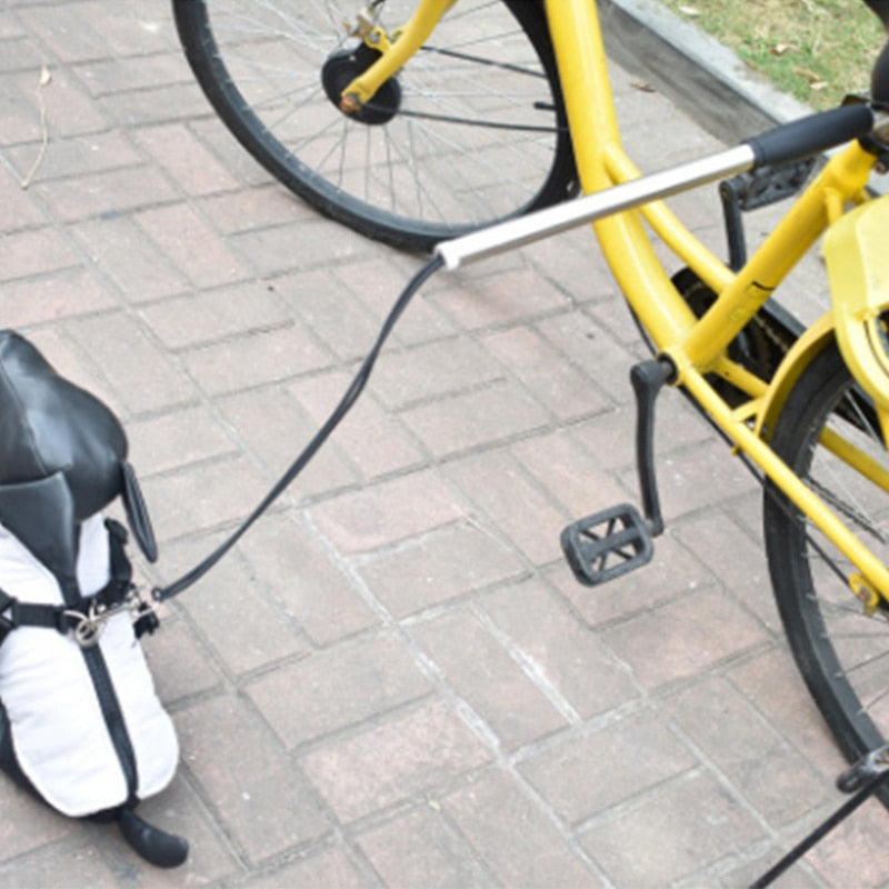Dog Bike Leash with Stainless Steel Handle by HitMyNeed