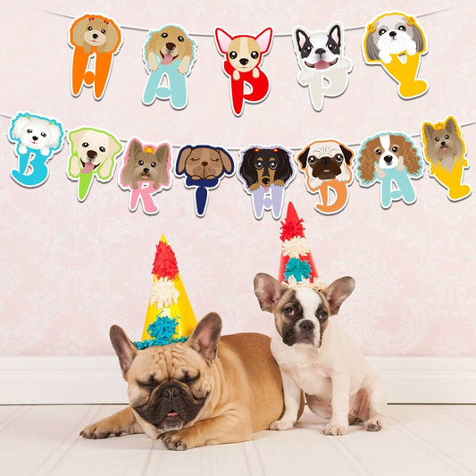 Dog Birthday Banner Party Decor for Pet Celebrations by HitMyNeed