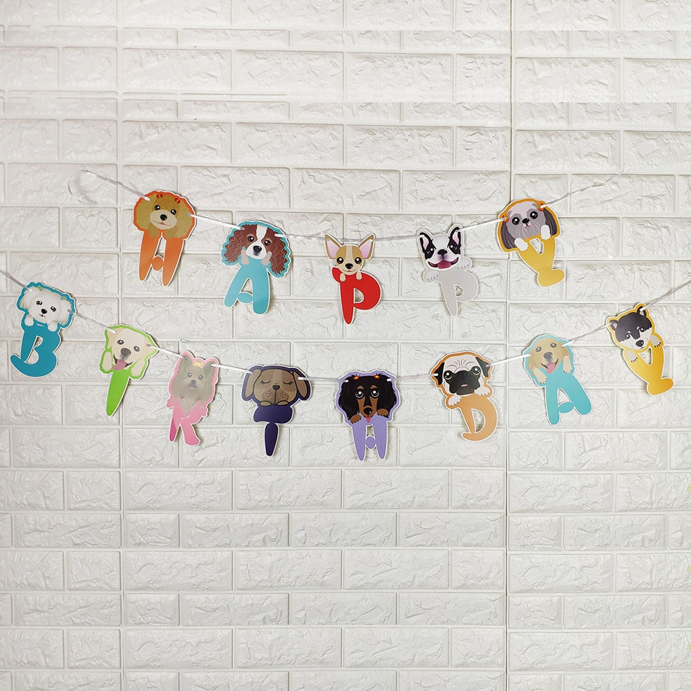 Dog Birthday Banner Party Decor for Pet Celebrations by HitMyNeed
